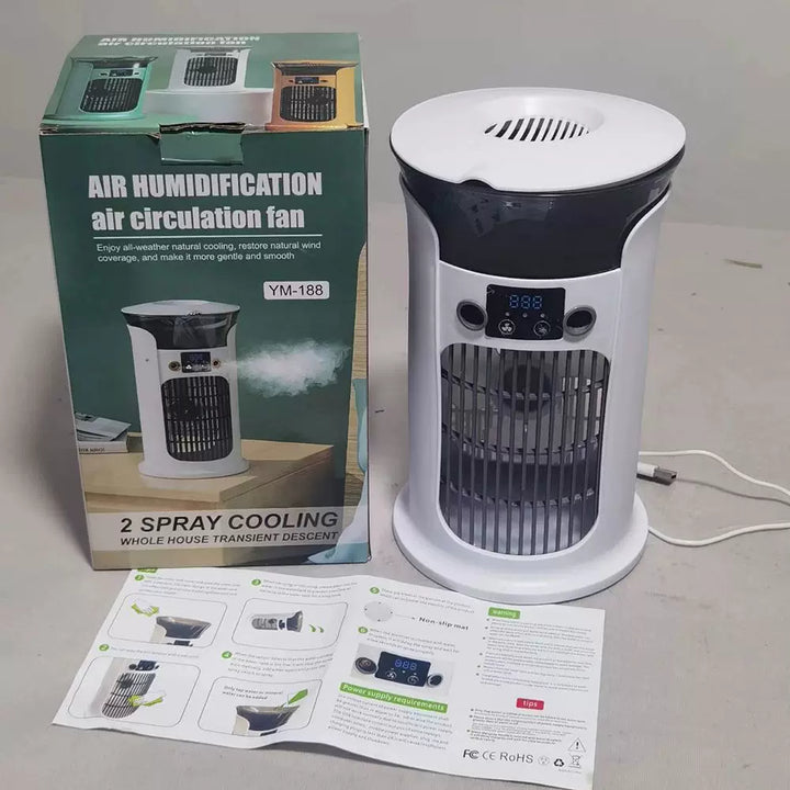 Unisex one size compact USB humidifying air circulation tower fan with LED display Kalsten