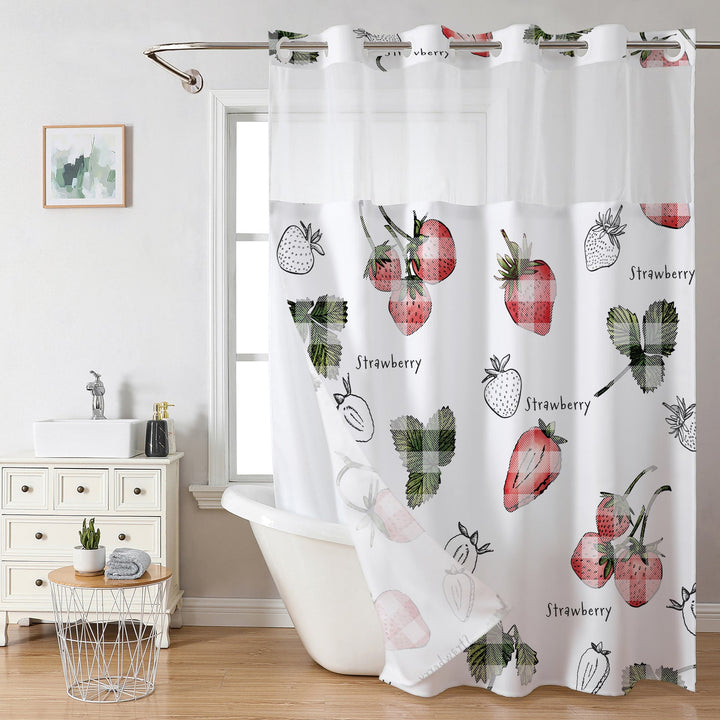 Strawberry-Themed Shower Curtain Kalsten