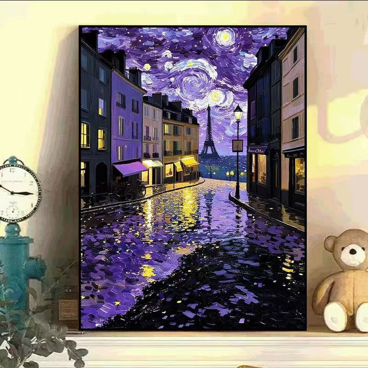 Eiffel Tower Night Scene Canvas Art Kalsten