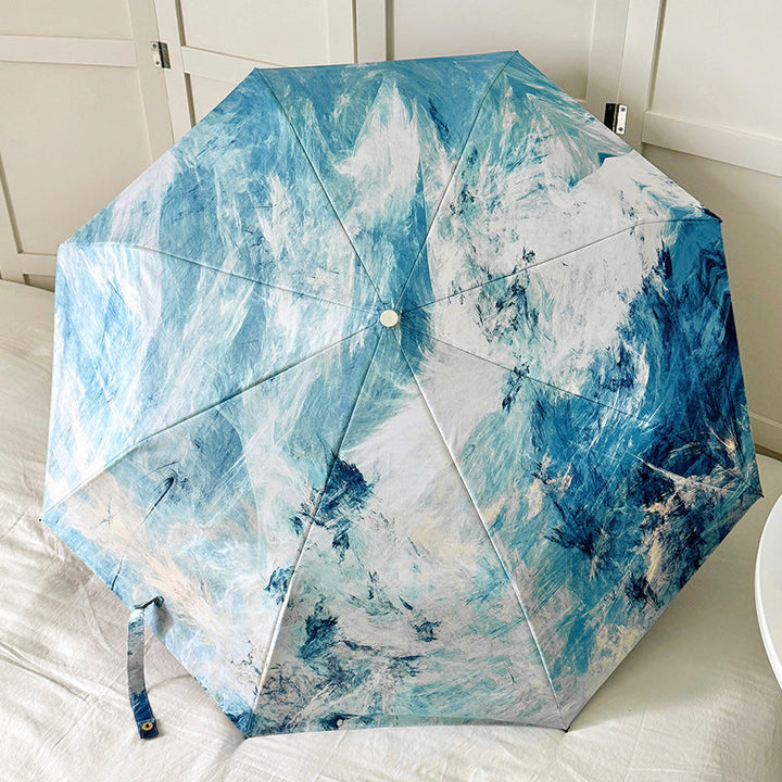 Ladies elegant folding umbrella with unique marble pattern Kalsten