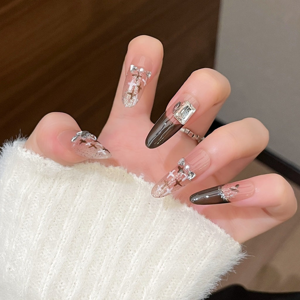 Premium Rhinestone-Embellished Nail Art Extensions Kalsten
