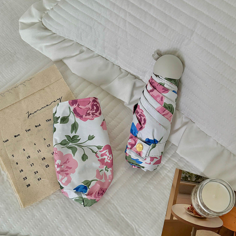 Women's Folding Umbrella with High-Quality Floral Design Kalsten