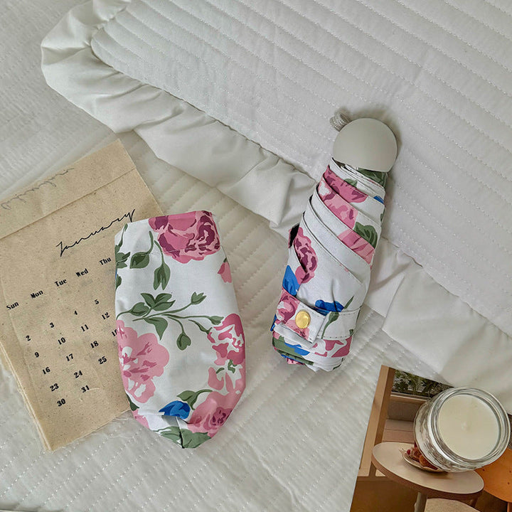 Women's Folding Umbrella with High-Quality Floral Design Kalsten