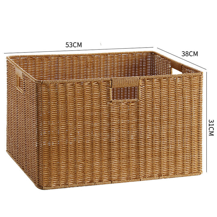 Handcrafted Rectangular Wicker Storage Bin Kalsten