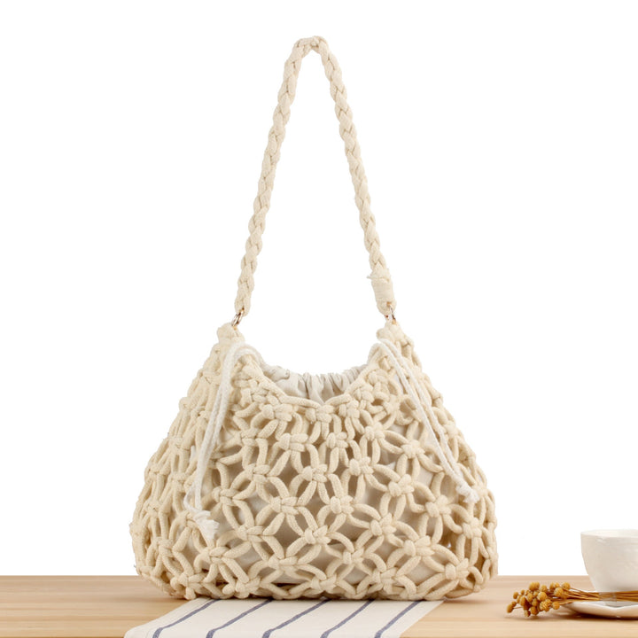 Trendy Macrame Bag with Braided Carry Handle Kalsten