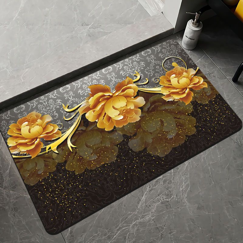 Elegant Floral Design Bath Mat Kalsten