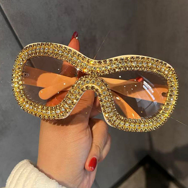 Women's glamorous sports sunglasses with extravagant crystal frame Kalsten