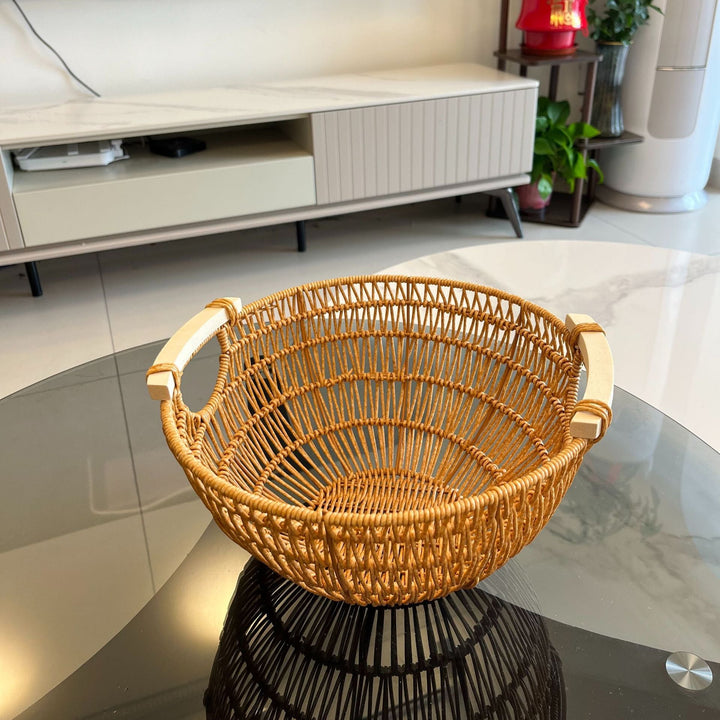 Women Fresh-keeping basket with decorative wooden handles Kalsten