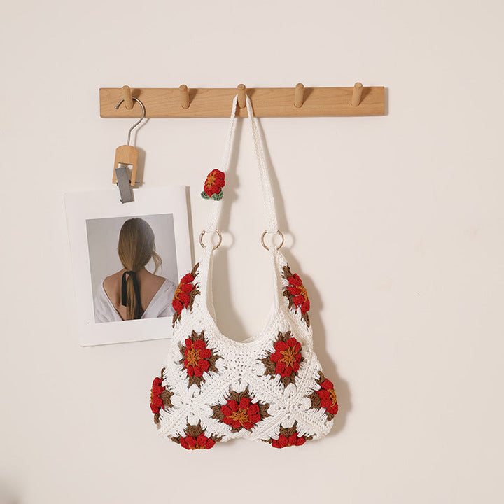Handcrafted crochet handbag in floral design Kalsten