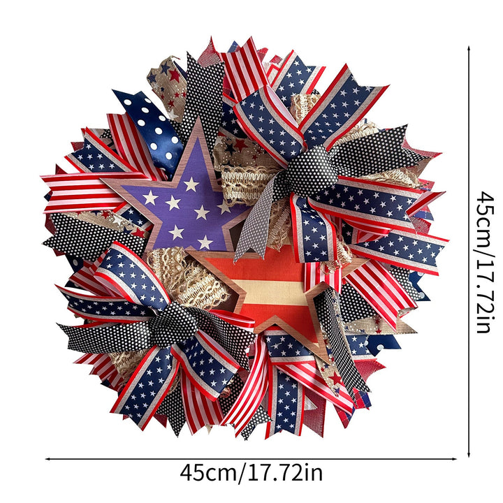 Unisex nan more patriotic door wreath made of ribbon and wooden stars Kalsten