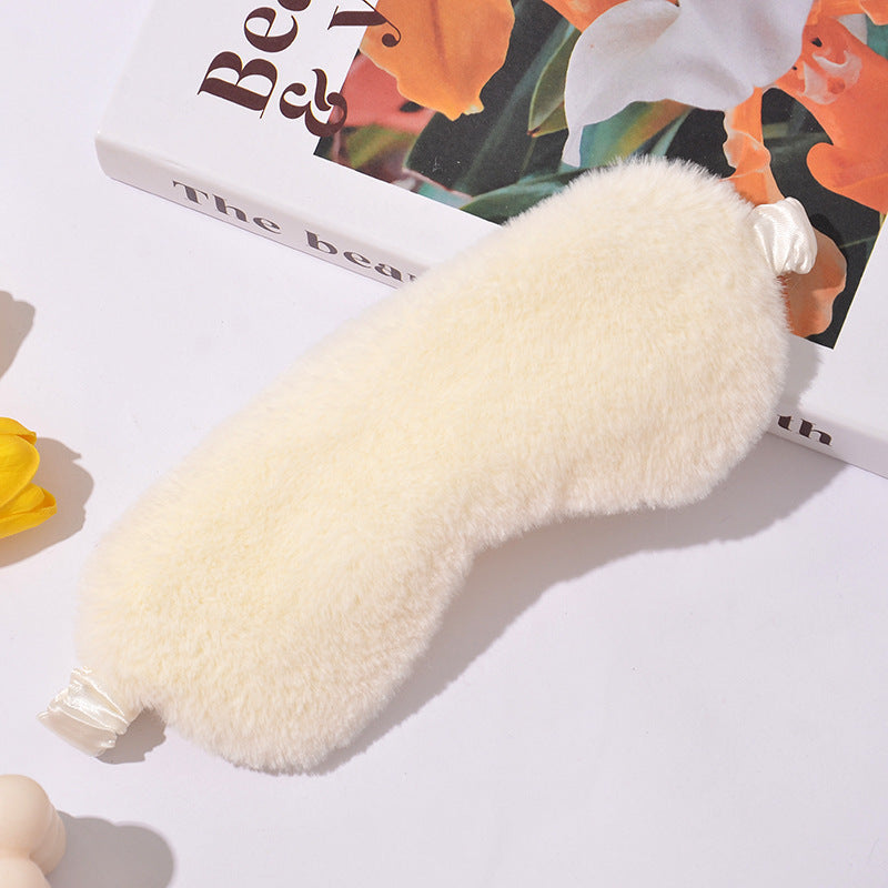 Women's fluffy ergonomic eye mask with adjustable satin band and soft faux fur cover Kalsten
