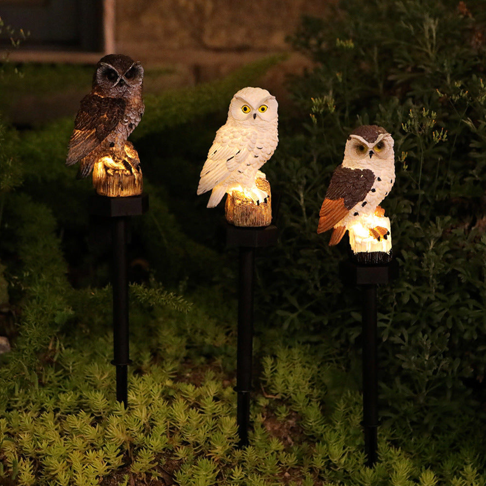 Realistic Owl Solar Garden Stake Light With LED Resin Sculpture Kalsten