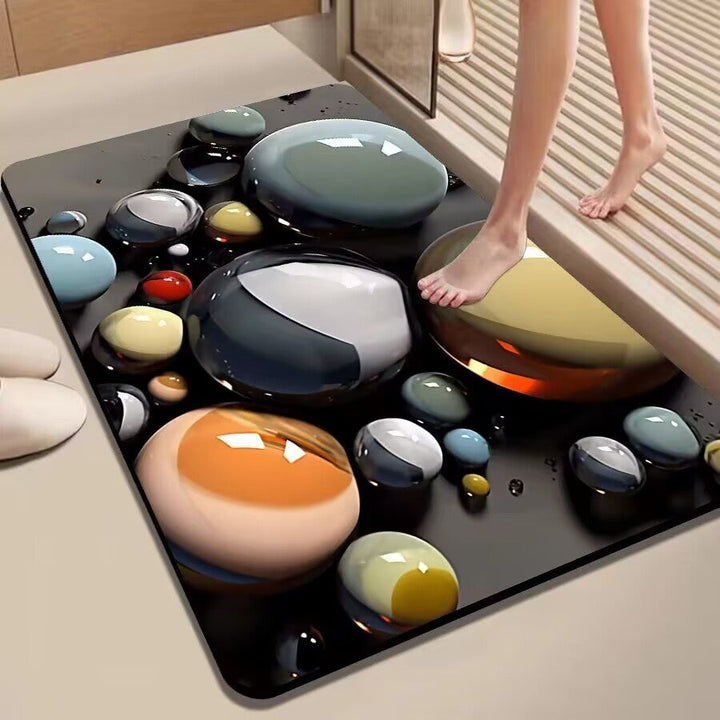 Colorful Pebble-Themed Floor Mat Kalsten