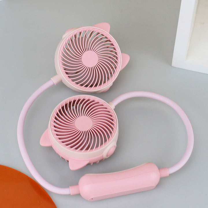Ladies Portable Neck Fan with Dual Fan Kalsten