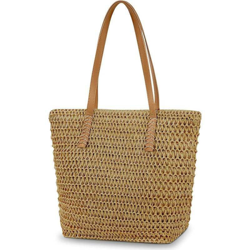 Elegant and Versatile Beach Bag with Leather Handles Kalsten