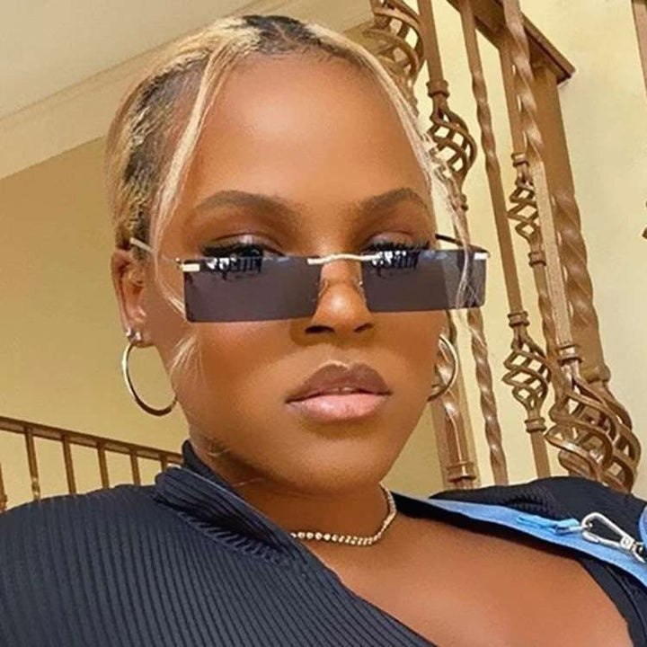 Women's Fashion Rectangular Sunglasses with Elegant Metal Frame Kalsten