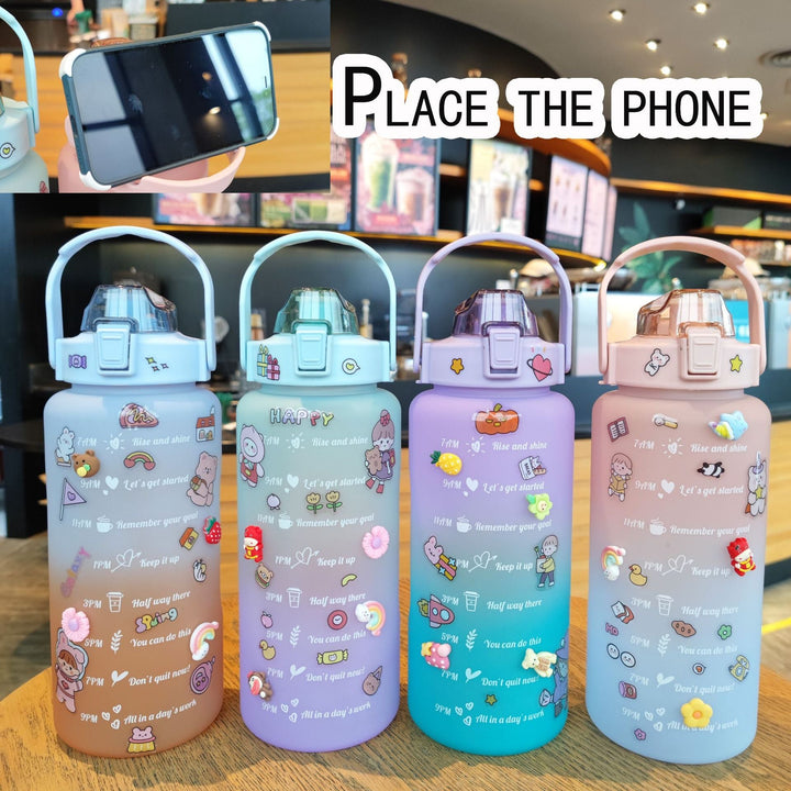 Women's Motivating Water Bottle with Interactive Sticker Set Kalsten