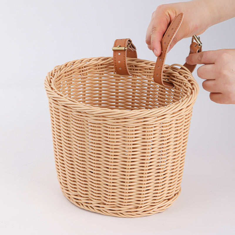 Ladies stylish basket with elegant leather straps Kalsten