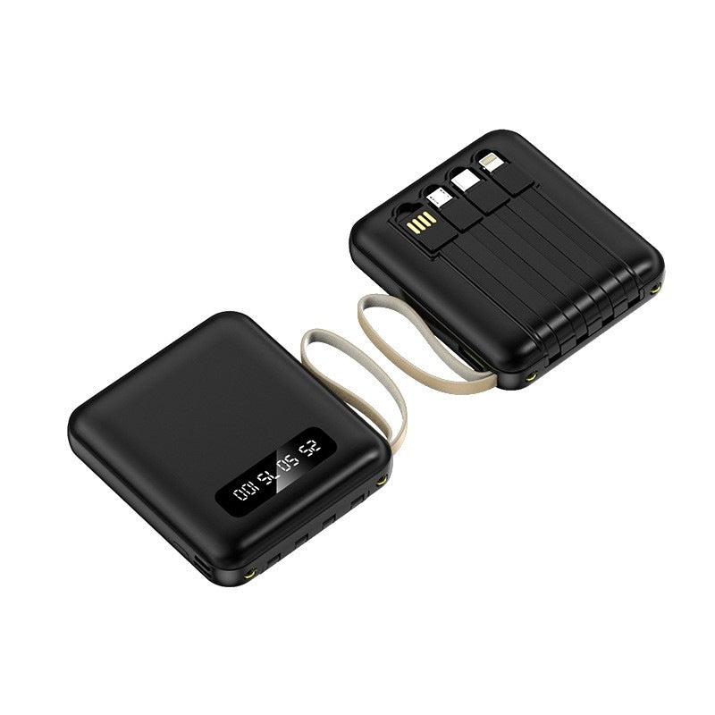 Compact power bank with integrated charging cables Kalsten