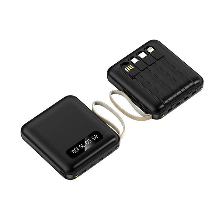 Compact power bank with integrated charging cables Kalsten
