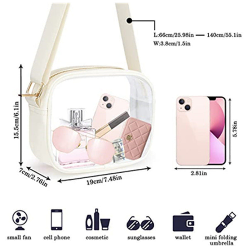 Practical shoulder bag with transparent inserts Kalsten