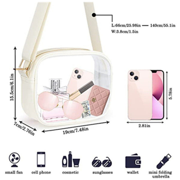 Practical shoulder bag with transparent inserts Kalsten