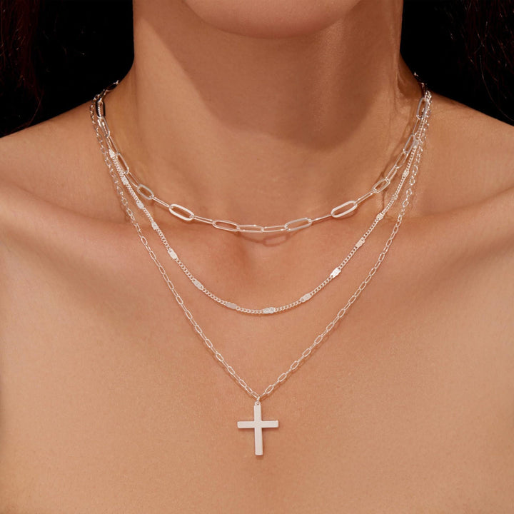 Multi-Layered Cross Pendant Necklace Kalsten