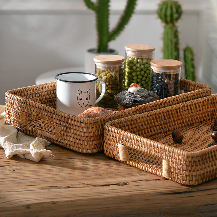 Ladies rectangular serving basket with practical handles Kalsten