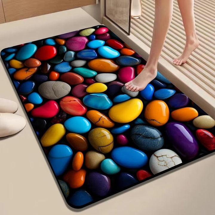 Colorful Pebble-Themed Floor Mat Kalsten