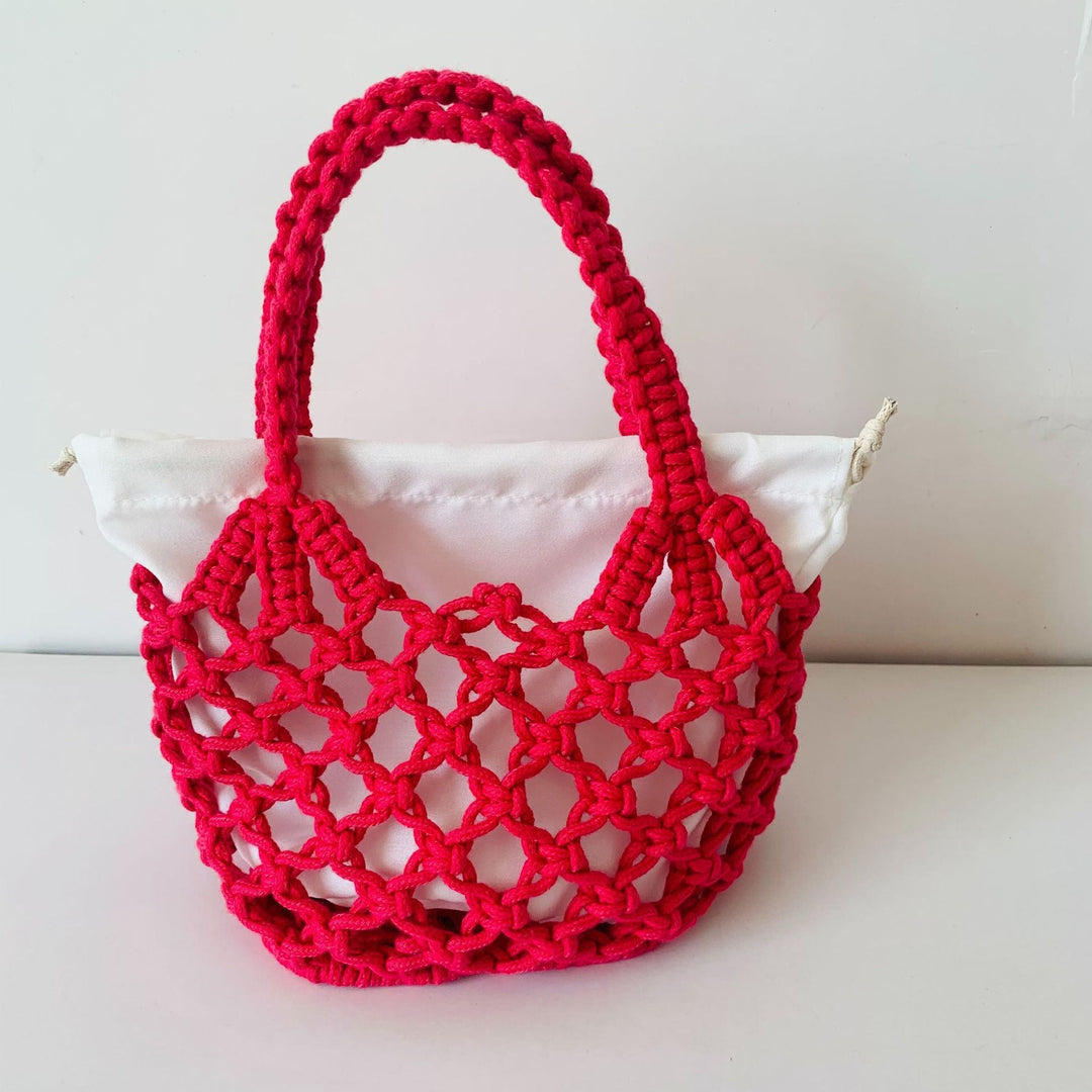 Hand-knotted tote bag with inner drawstring closure Kalsten