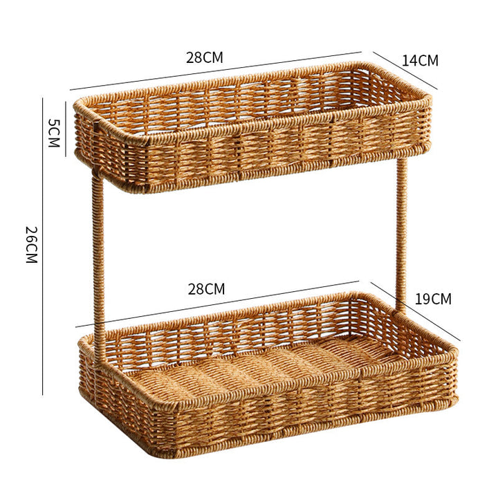Multi-Tiered Wicker Storage Display Tray Kalsten