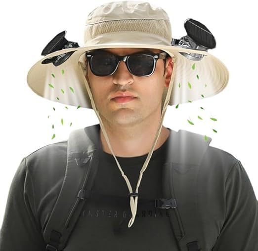 Outdoor sun hat with wide brim, integrated ventilation, UV protection, and chin strap Kalsten