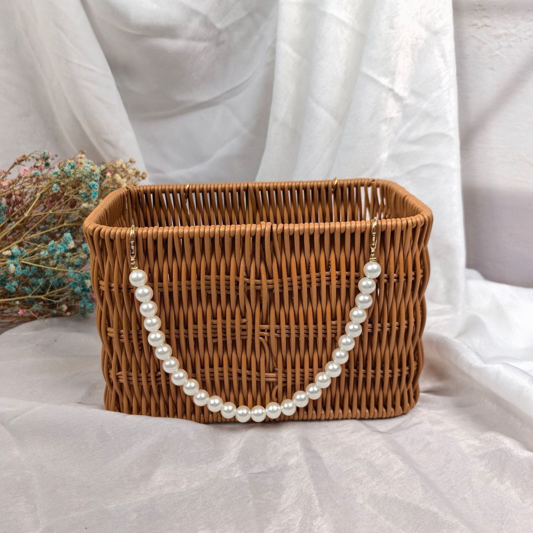 Women's stylish rattan container with pearl handle Kalsten