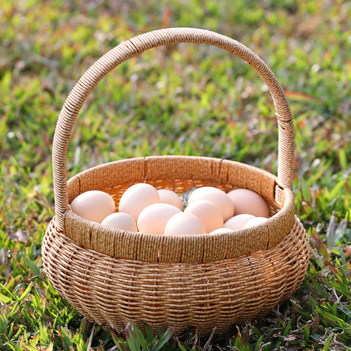 Unisex Handwoven Shopping Basket with Practical Handle Kalsten