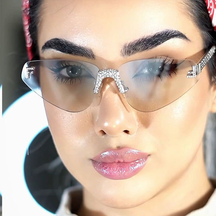 Women Designer Cat Eye Sunglasses with Sparkling Rhinestone Embellishment Kalsten
