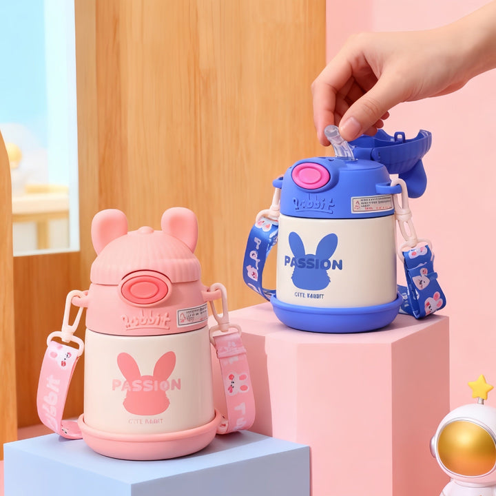 Women's insulated drinking bottle with ergonomic design and playful bunny motif Kalsten
