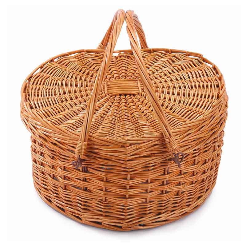Women Handcrafted Basket with Practical Lid Kalsten