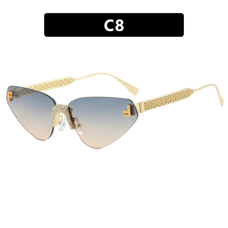 Women Designer Cat Eye Sunglasses with Sparkling Rhinestone Embellishment Kalsten