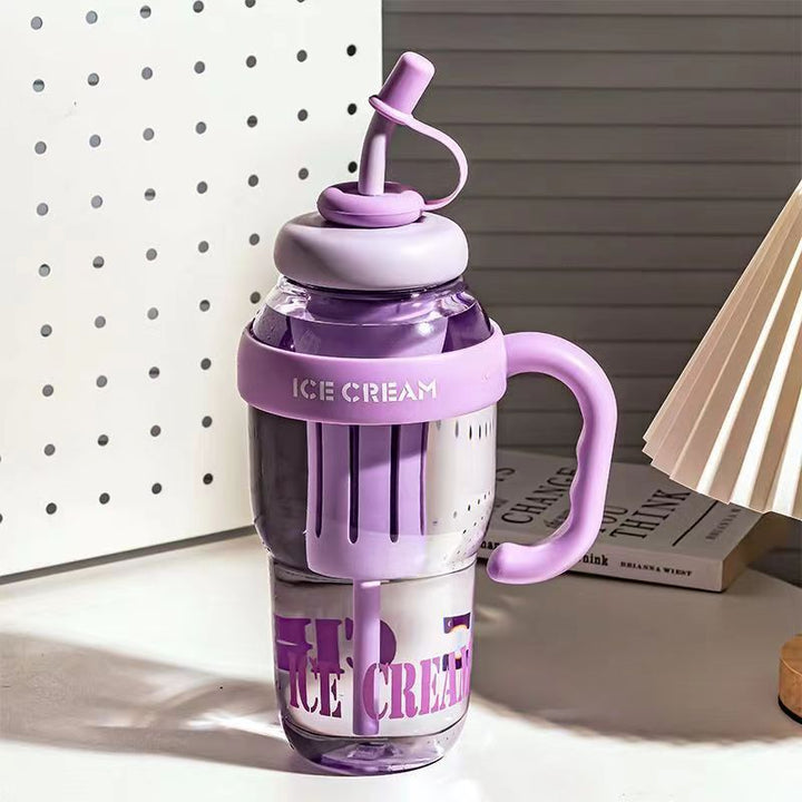 Women's multifunctional drinking container with integrated straw and sieve cup Kalsten
