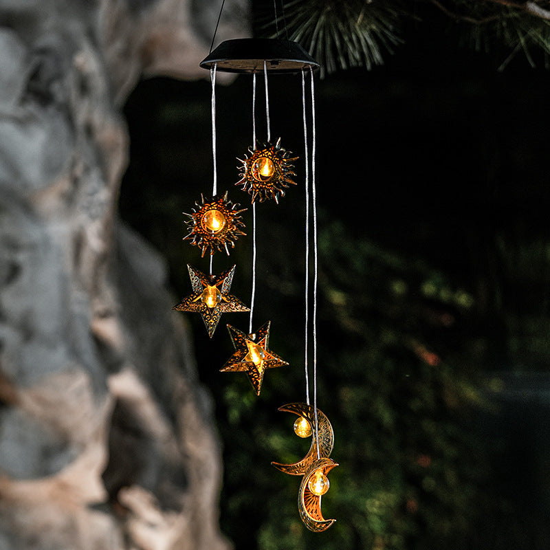 Decorative Hanging Star Wind Chime With Brass Stars And Tubular Aluminum Chimes Kalsten