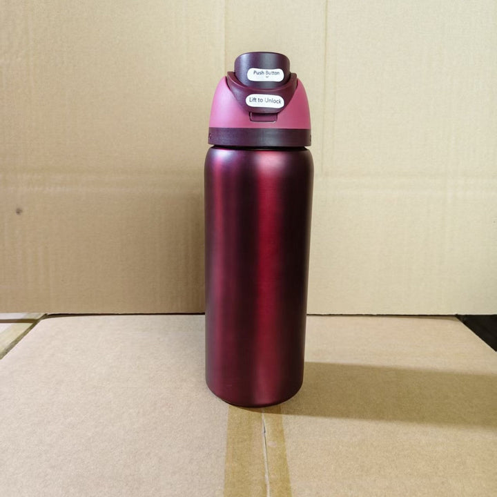 Insulated Stainless Steel Vacuum Water Bottle With One-Touch Flip Lid And Leakproof Safety Lock