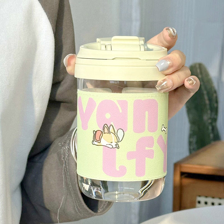 Ladies Insulated Drinking Cup with secure flip closure and cute cat design Kalsten