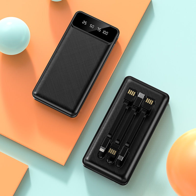Portable power bank with integrated multi-cable and digital charging display Kalsten