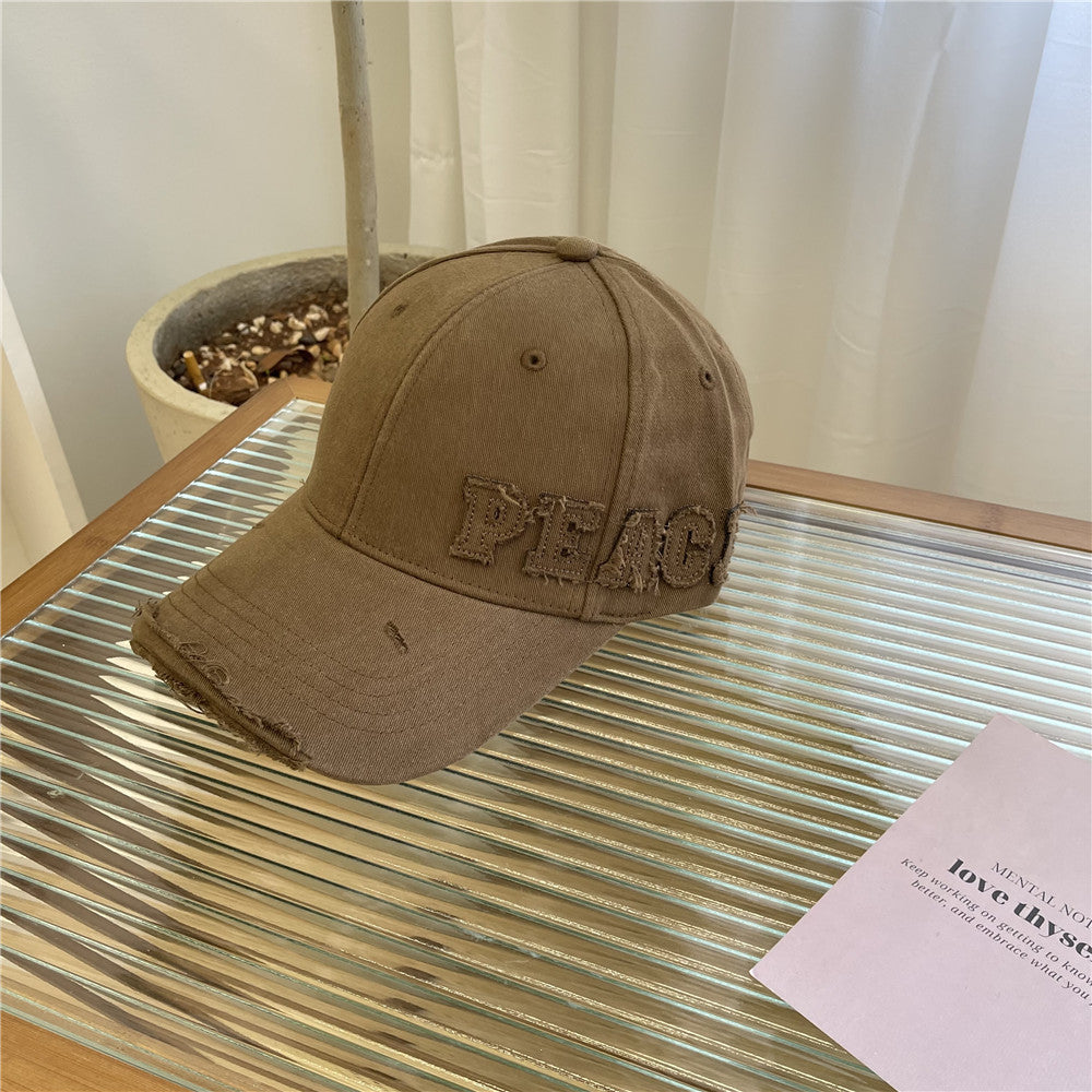 Women's Distressed Graphic Peace Baseball Cap Kalsten
