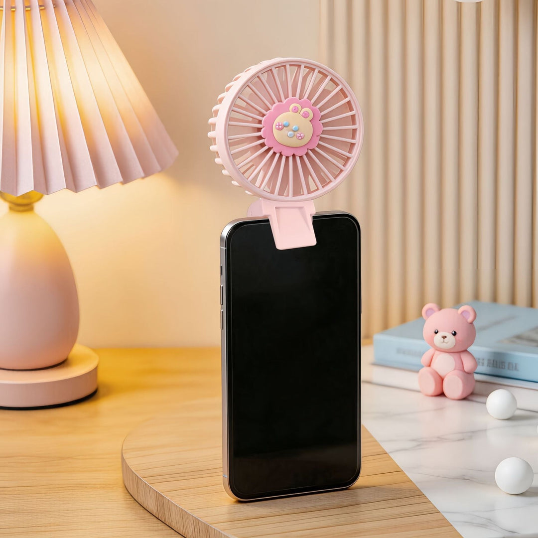 Women's Portable Mini Handheld Fan with Cute Lion Design Kalsten