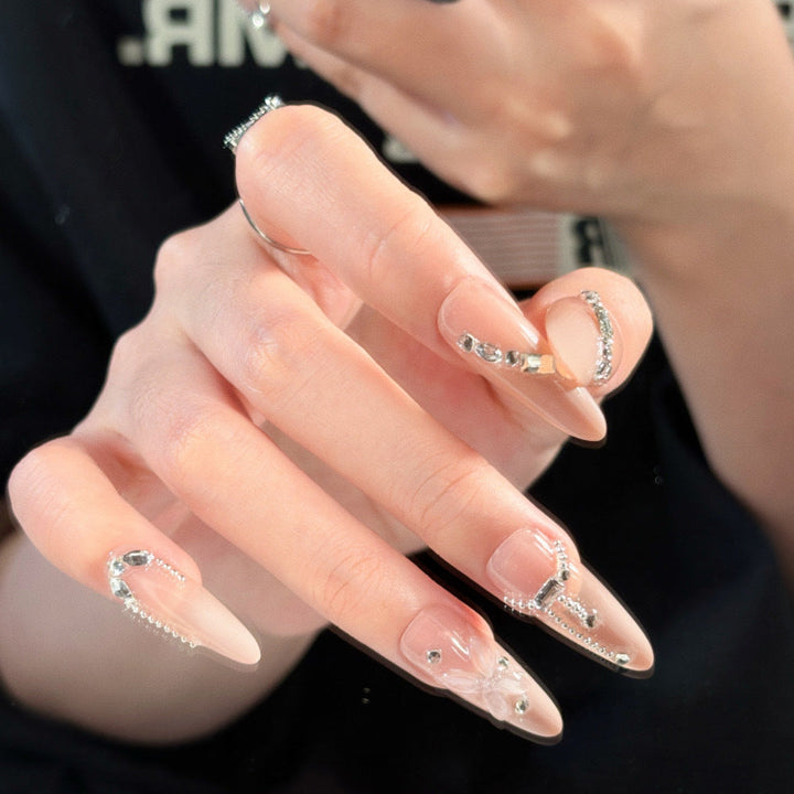 Elegant artificial nails with noble rhinestone embellishments Kalsten