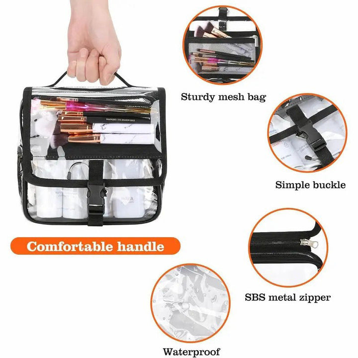 Cosmetic organizer with transparent design and practical hook Kalsten