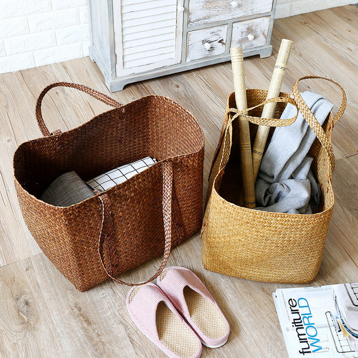 Spacious Woven Storage Baskets with Handles Kalsten