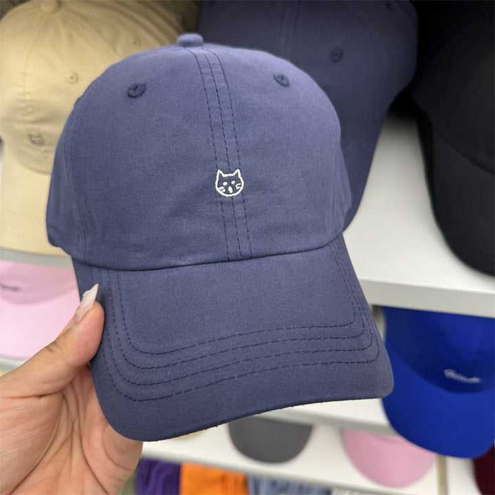 Women's Cat-Embroidered Cotton Baseball Cap Kalsten