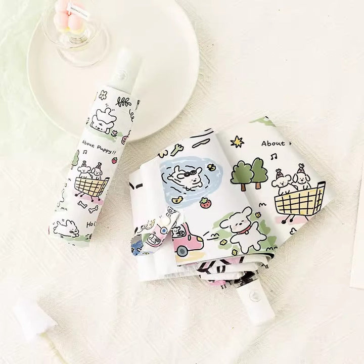 Women Automatic Mini Umbrella with Vibrant Animal Design Kalsten